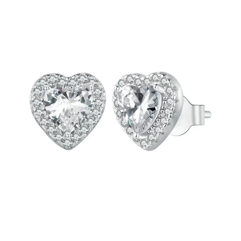 Platina Halo Studs