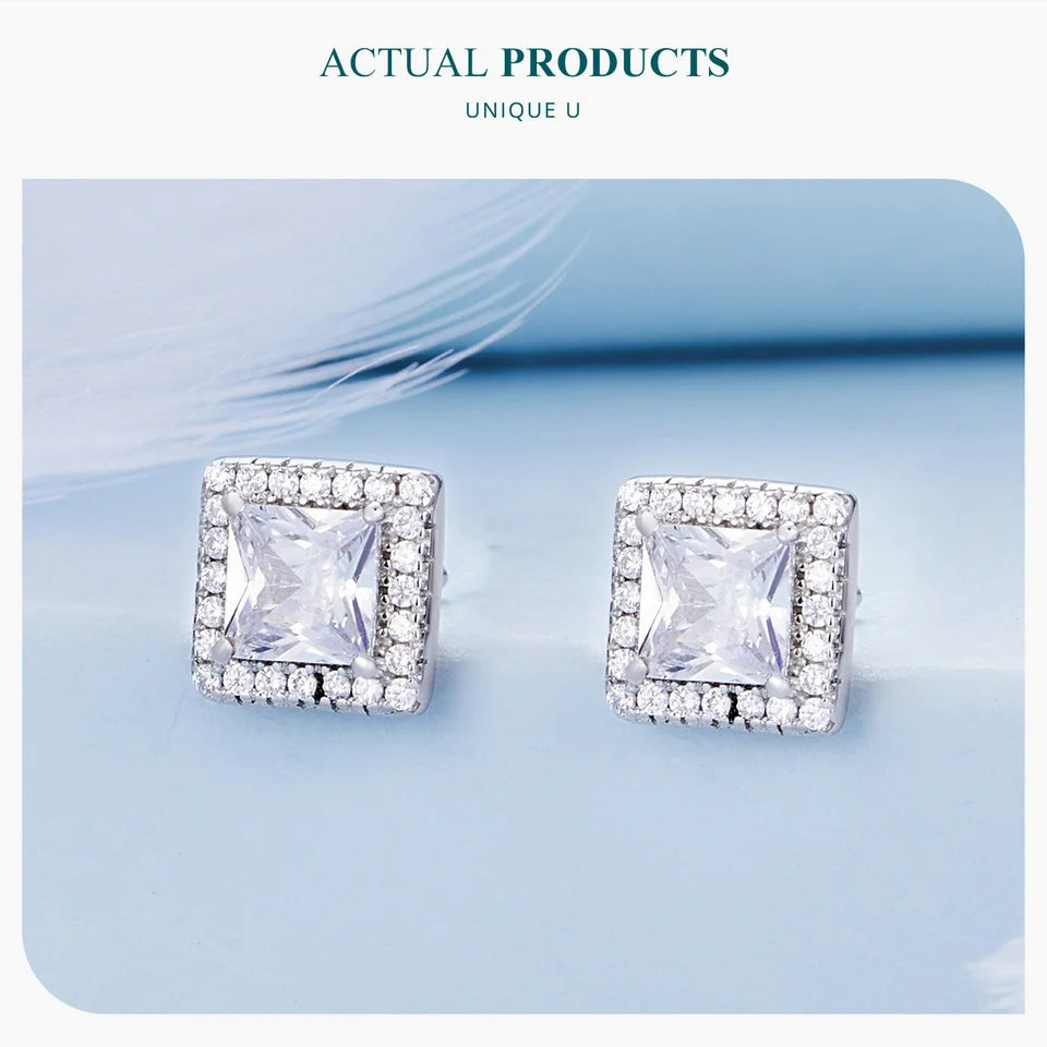 Platina Halo Studs