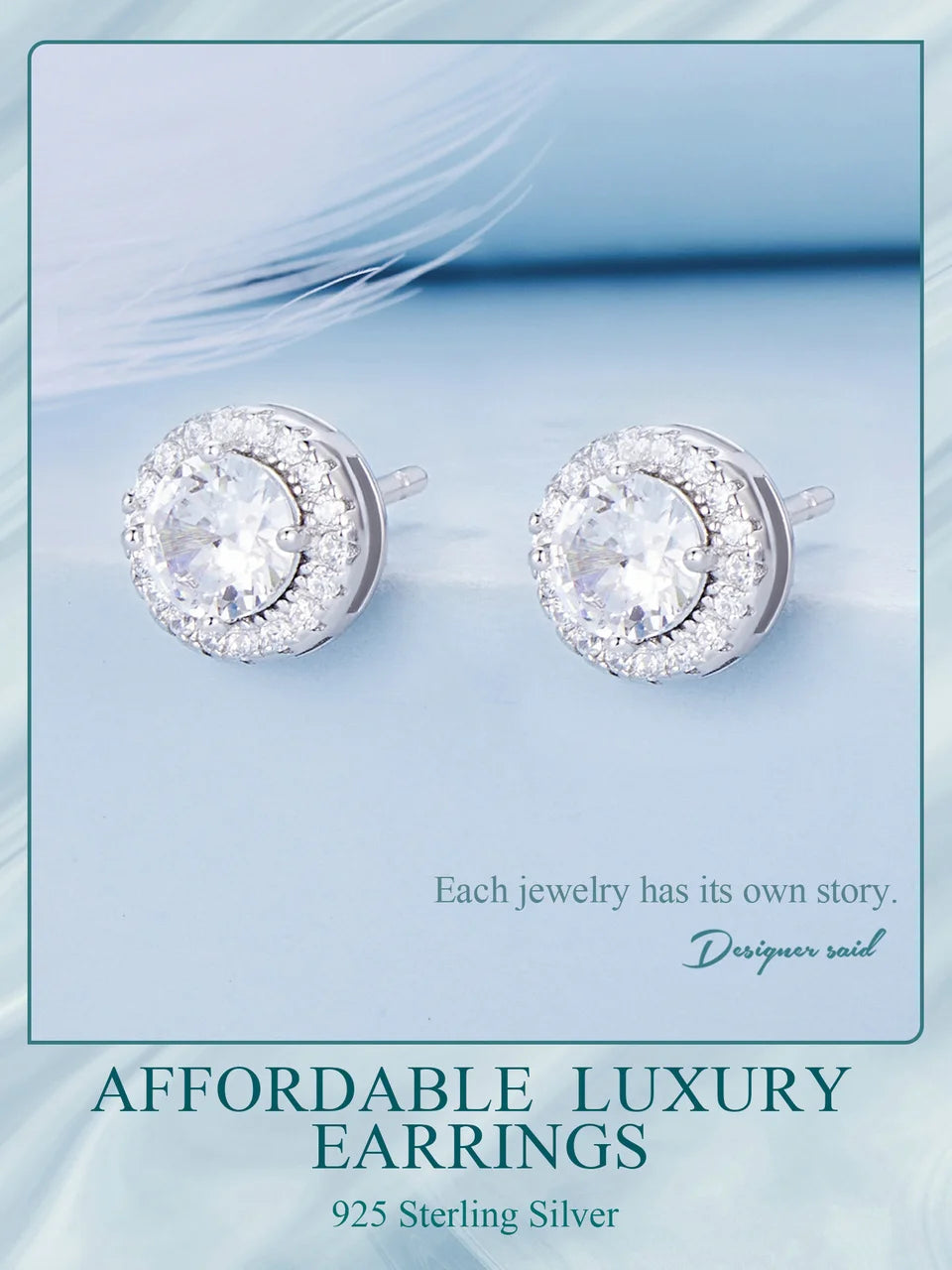 Platina Halo Studs