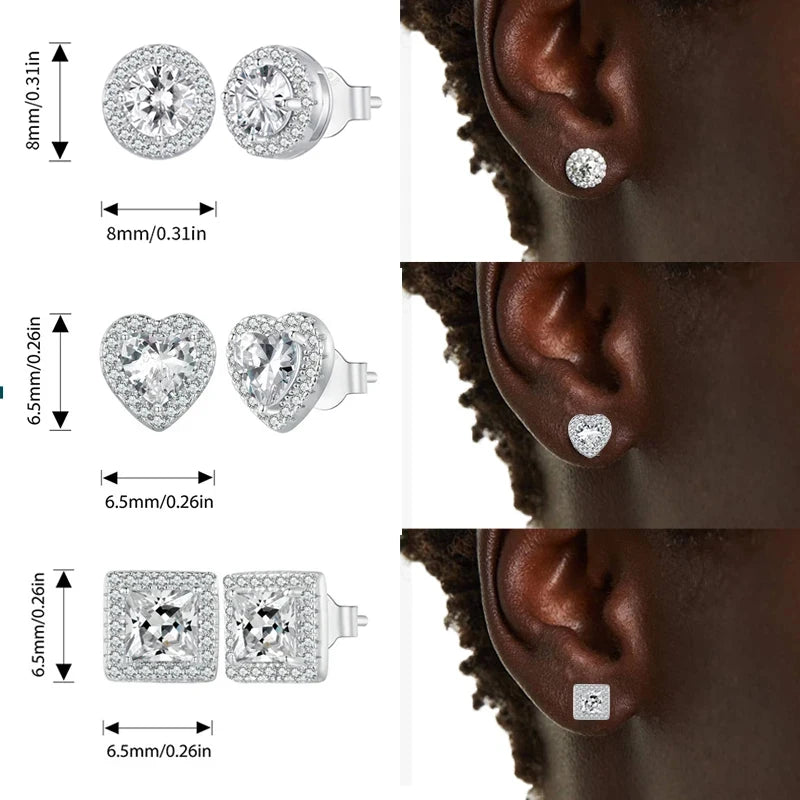Platina Halo Studs