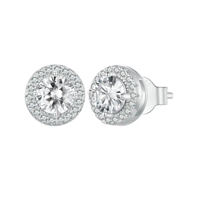 Platina Halo Studs