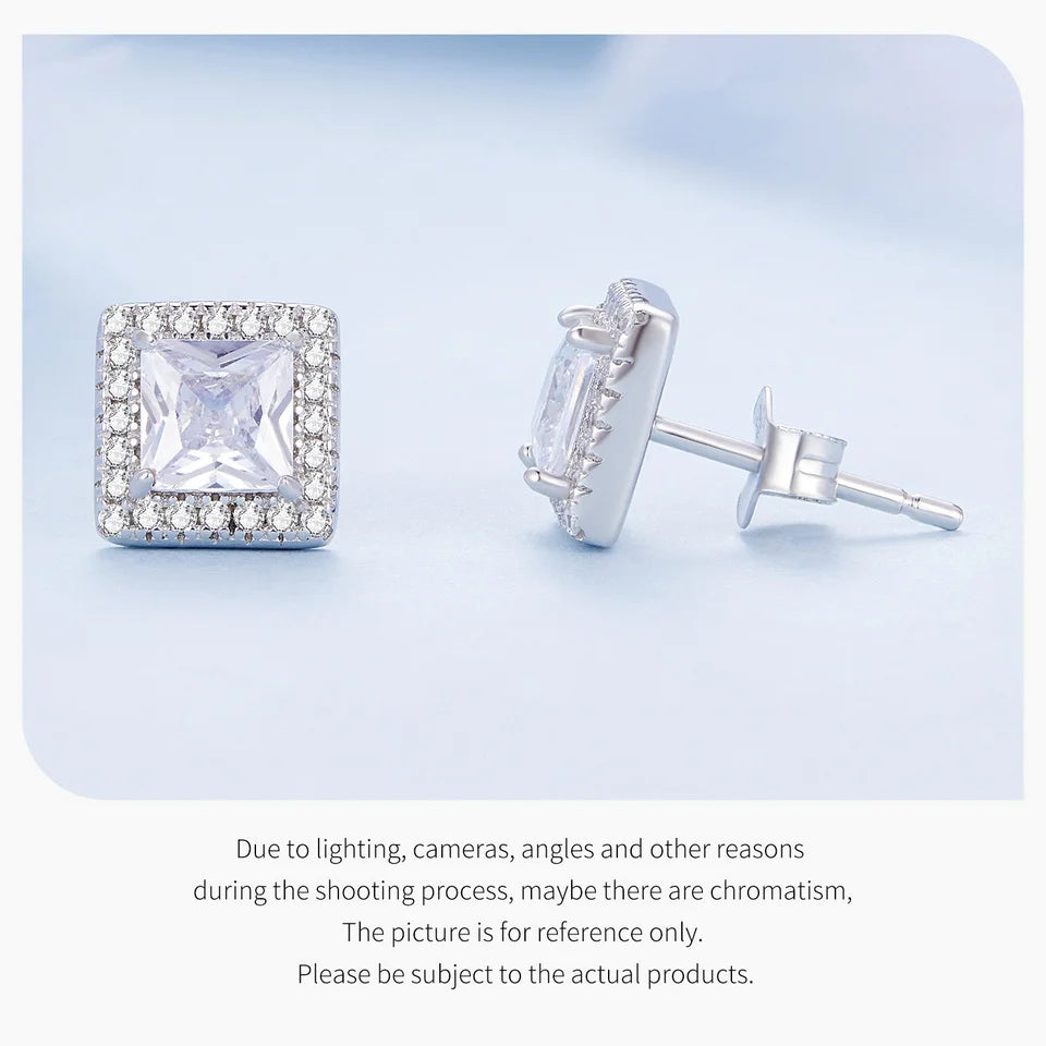 Platina Halo Studs