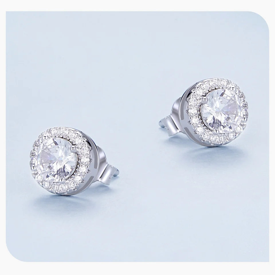 Platina Halo Studs