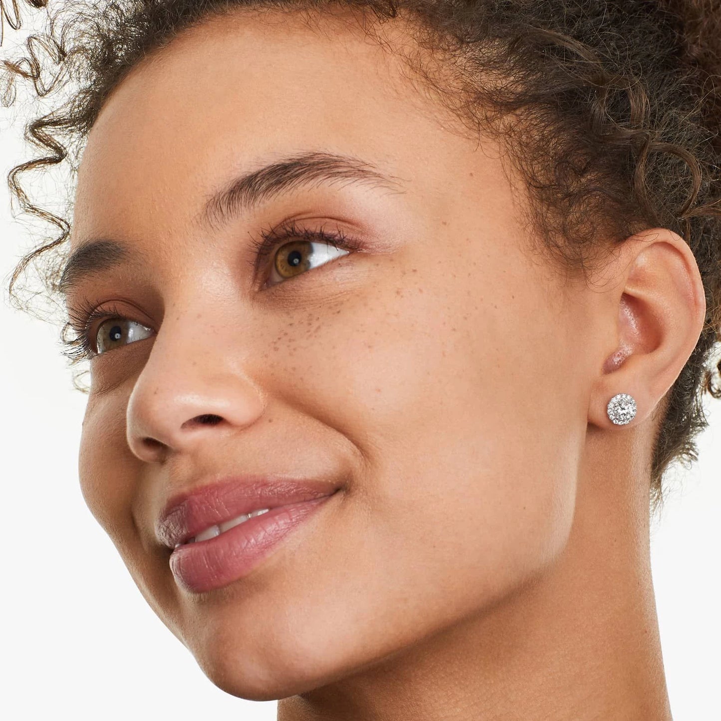 Platina Halo Studs
