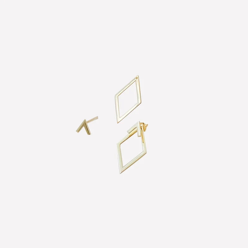 Geometric Square Detachable Triangles Stud Earrings for Women Fashion Jewelry Minimalist Accessories Party Gifts