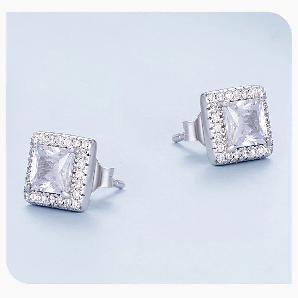 Platina Halo Studs
