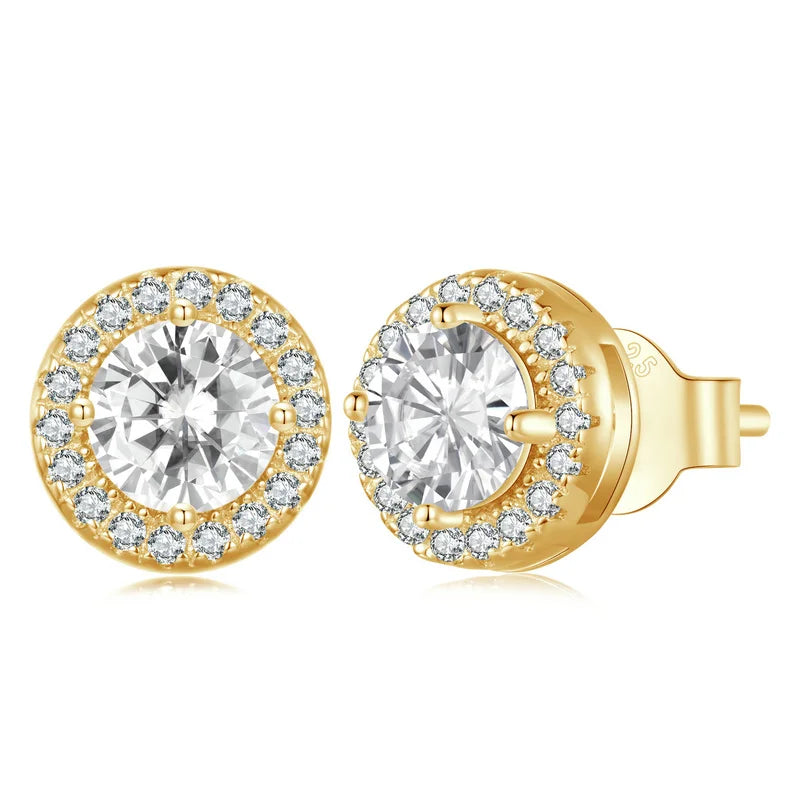 Platina Halo Studs