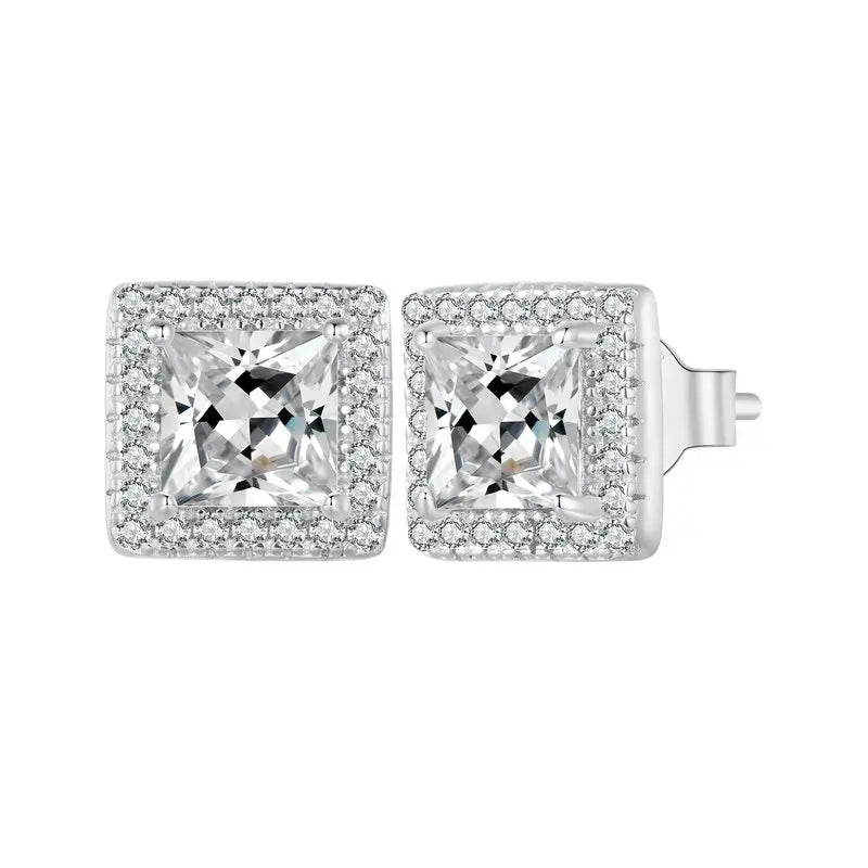 Platina Halo Studs