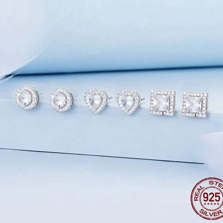 Platina Halo Studs