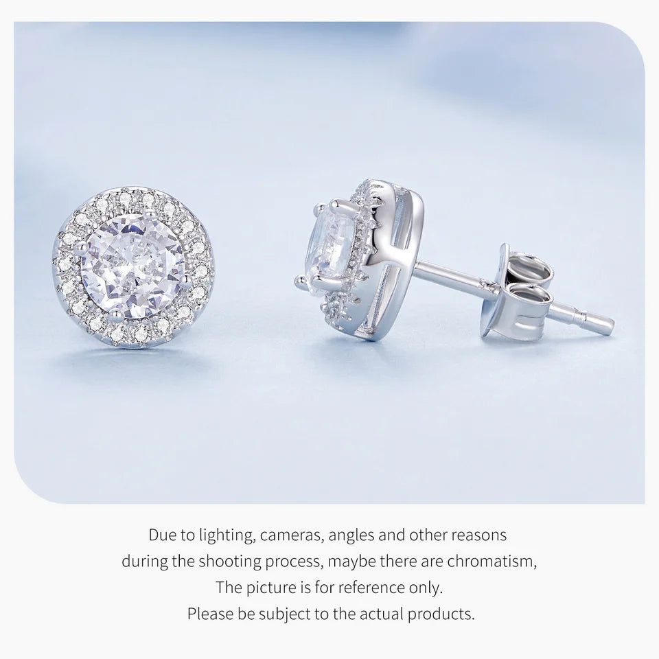 Platina Halo Studs