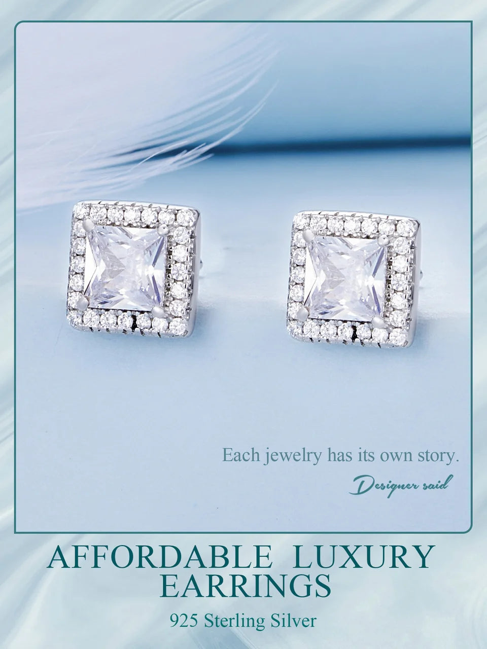 Platina Halo Studs