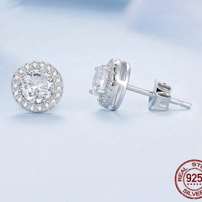 Platina Halo Studs