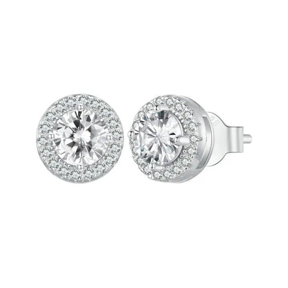 Platina Halo Studs
