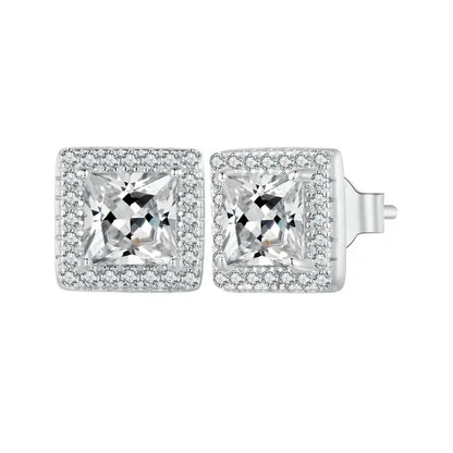 Platina Halo Studs