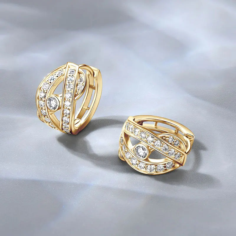 Crown Aura Huggie Hoops